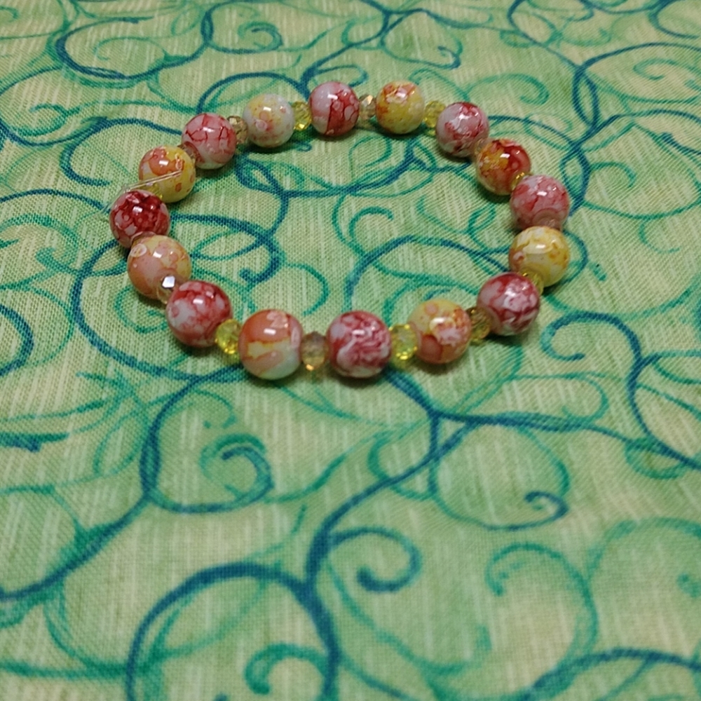 coral and orange yellow bracelet💛🧡